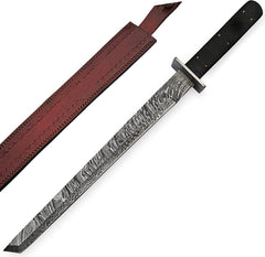 Damascus steel handmade tanto blade machete knife