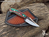 Ansari Forge Cross Draw Knife With Leather Sheath - 1095 High Carbon Steel Fixed Blade for Hunting, Camping & EDC.