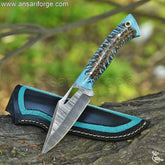 Handmade Damascus Camp Knife with Twist Pattern – 1095 & 15N20 High Carbon Steel Blade.