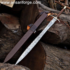 handmade norse sword damascus steel viking sword.