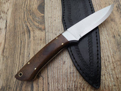 Custom Handmade D2 Steel Bush Craft Knife - Fixed Blade Scandi Grind Dull Tang Hunting Knife