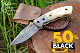 Damascus pocket knife - Black Friday Sale