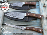 Damascus steel Hunting knifes set - Black Friday Sale