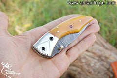 Damascus steel pocket knife - Black Friday Sale