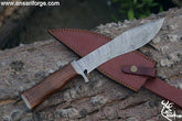 Custom Handmade Damascus Steel Hunting Knife Survival Bowie Knife With Sheath