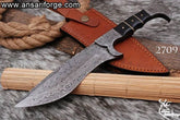 Handmade Damascus steel hunting knife - Buffalo horn handle Tactical knife