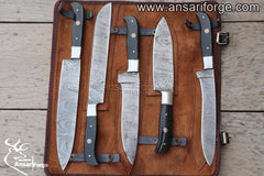 Chef knife set best japanese Damascus steel 5 pc kitchen knife set