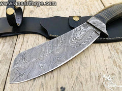 Machete Knife Blade: Hand Forged 1095 & 15n20 Damascus Steel Machete Blade