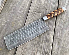 Beautiful handmade Damascus steel cleaver Knife.