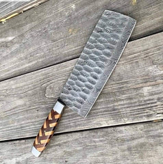 Beautiful handmade Damascus steel cleaver Knife