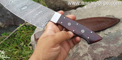 Professional Damascus Chef Knife, 360-layers Handmade 8" Damascus Kitchen Knife, Japanese With Leather Sheath