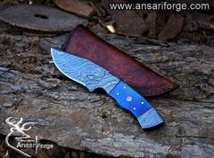 Damascus steel hunting knife /skinner bone handle