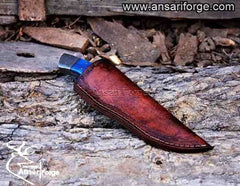 Damascus steel hunting knife /skinner bone handle