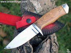 Buck Knife Special Fixed Blade Hunting Knife, 5" Drop-Point 420HC Blade, Olive Wood Handle with Leather Sheath .