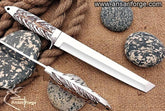 Hand forged D2 tool steel Tanto Hunter