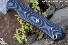Handmade Damascus Steel Hunting Knife Tanto Knife With Leather Sheath