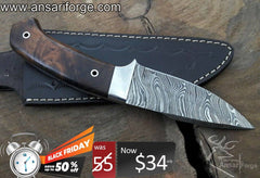 Damascus steel hunting knife - Black Friday Offer