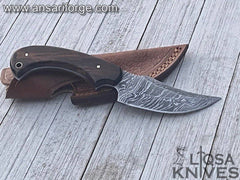 Deer hunter Damascus skinning knife