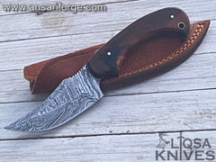 Deer hunter Damascus skinning knife