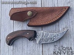 Deer hunter Damascus skinning knife
