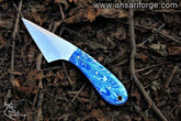 Handmade 420J2 steel EDC knife with leather sheath
