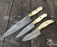Damascus steel chef knife set - New year sale