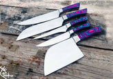 Ansari Forge 5 Piece Chef's Knife Set, Ergonomically Designed, Professional Grade 440c Steel Chef Knives, Great addition to any kitchen