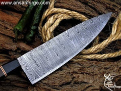 8 inch Damascus steel chef knife wood handle