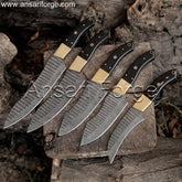 High Quality Professional Pro Damascus Chef Knife Set With Roll Bag