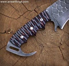 Micarta Handle Tracker Knife: Durable and comfortable for outdoor tasks.