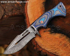 Handmade Damascus Hunting Knife, Best Fixed Blade Knife For Deer, Tactical Bowie Knife With Sheath