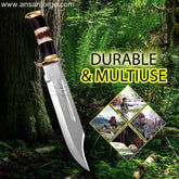 Crocodile Dundee Knife - Handmade Bowie Knife Replica with Sambar Stag Antler Handle and Leather Sheath.