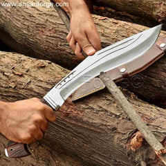 "The Curve" is an 18-inch handmade Kukri Knife by Ansari Forge.