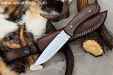 9" Full Tang Hand Forged Bushcraft Knife with free sheath.