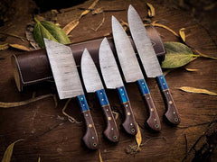 professional chef knives set with case 5 Damascus Kitchen Knife