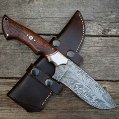 Monster hunter feather damascus knife
