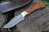 8 Inch Damascus Steel Fixed Blade Knife With Sheath