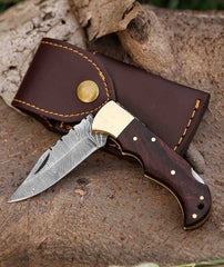 Best EDC Damascus Pocket Knife - Forgeborn's Handmade Folding Knife for Style, Precision, and Reliability.