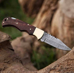 Customized Forgeborn Damascus Folding Knife - Ideal EDC Companion for Ultimate Sharpness and Style.