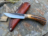 Piscator Avis Hand-Forged Bird And Trout Knife with Stag Antler Handle