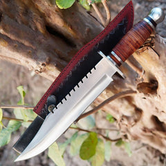 Custom Handmade D2 Steel Bowie Knife With Leather Sheath