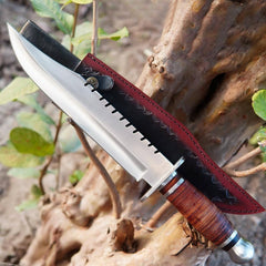 Custom Handmade D2 Steel Bowie Knife With Leather Sheath