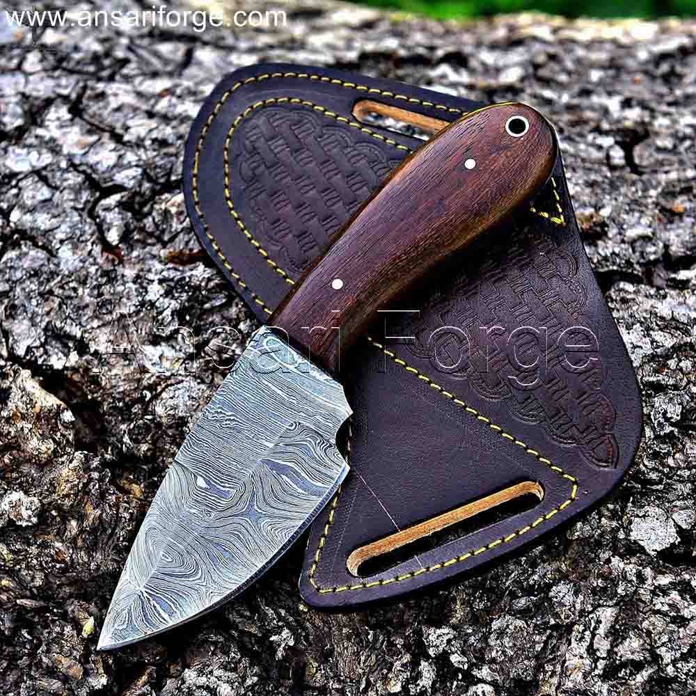 Urban Damascus Steel Fixed Blade EDC Knife by Ansari Forge