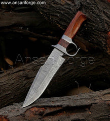 11 " Sub Hilt Damascus Bowie Knife With Rosewood handle