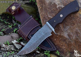 Handmade Damascus Steel Hunting Knife with Damascus Hilt