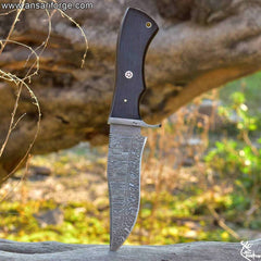 Handmade Damascus Steel Hunting Knife with Damascus Hilt