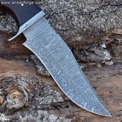 Handmade Damascus Steel Hunting Knife with Damascus Hilt