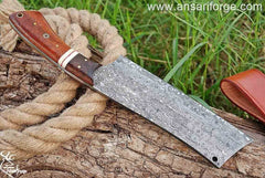 Custom handmade Damascus steel cleaver chopper chef knife