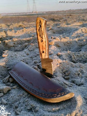 Best knife Damascus hunting skinning knife with leather sheath Best Fixed Blade Buck knives for men