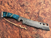 Beautiful handmade hunting knife with leather sheath